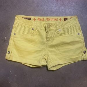 Rock Revival Yellow Jean Shorts